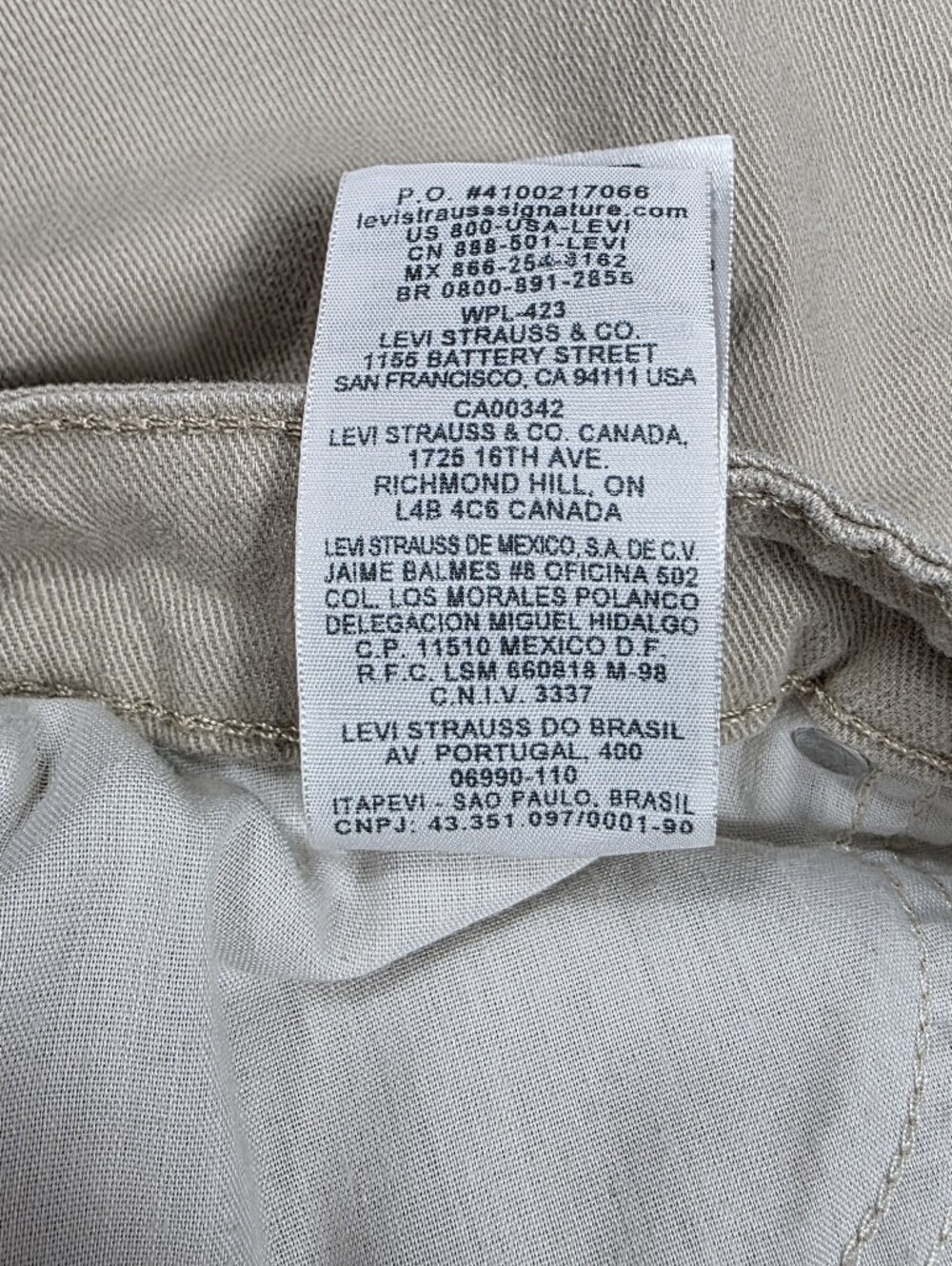 Denizen From Levi's Cuffed Capri Denim Pants Stretch Tan Color Women's Size 4 - Picture 7 of 9